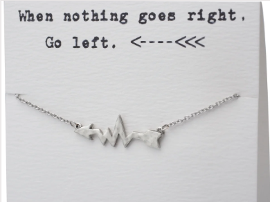 Quinnlyn & Co. Arrow Pendant Necklace, Birthday Gifts for Women with Inspirational Quote on Greeting Card