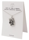 Quinnlyn & Co. Camera Pendant Necklace, Photography Gifts for Women with Inspirational Quote on Greeting Card