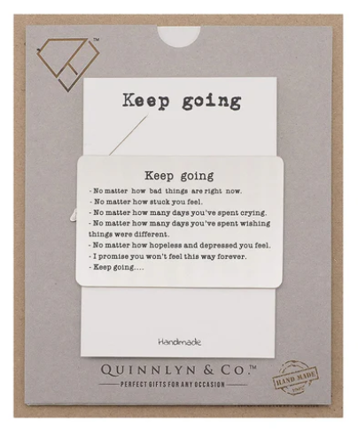 Quinnlyn & Co. Engraved Keep Going Wallet Card, Birthday Gifts for Special Someone, Gifts for Men with Inspirational Message