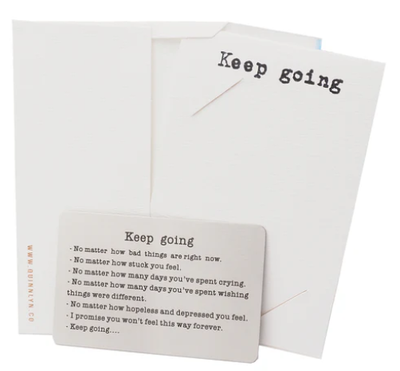 Quinnlyn & Co. Engraved Keep Going Wallet Card, Birthday Gifts for Special Someone, Gifts for Men with Inspirational Message