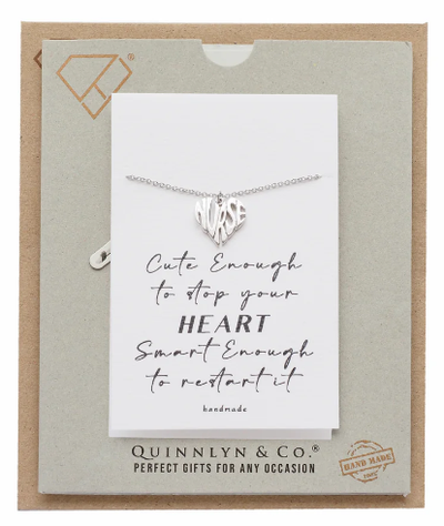 Quinnlyn & Co. Heart Pendant Necklace, Nurse Gifts for Women with Greeting Card