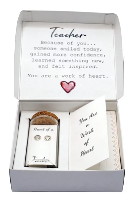 Quinnlyn & Co. Heart Stud Earrings, Teacher Appreciation Gift, Hypoallergenic for Women