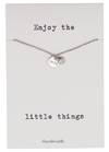 Quinnlyn & Co. Lucky Circle Ladybug Pendant Necklace, Handmade Gifts for Women with Inspirational Quote on Greeting Card