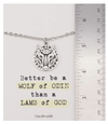 Quinnlyn & Co. Wolf of Odin Pendant Necklace, Handmade Gifts for Women with Inspirational Quote on Greeting Card