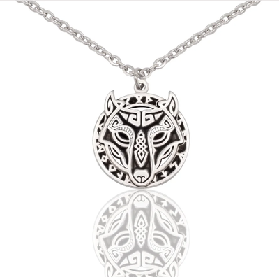 Quinnlyn & Co. Wolf of Odin Pendant Necklace, Handmade Gifts for Women with Inspirational Quote on Greeting Card