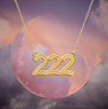 Quinnlyn & Co 222 and 444 Angel Pendant Necklace, Numerology-inspired Charm, Protection Gifts for Men and Women