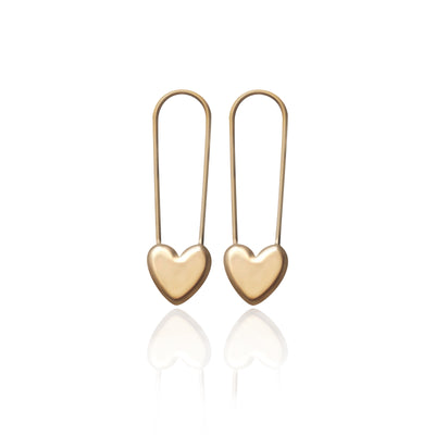Karen Safety Pin Heart Earrings for Women, Paper clip Fashionable Minimalist Design