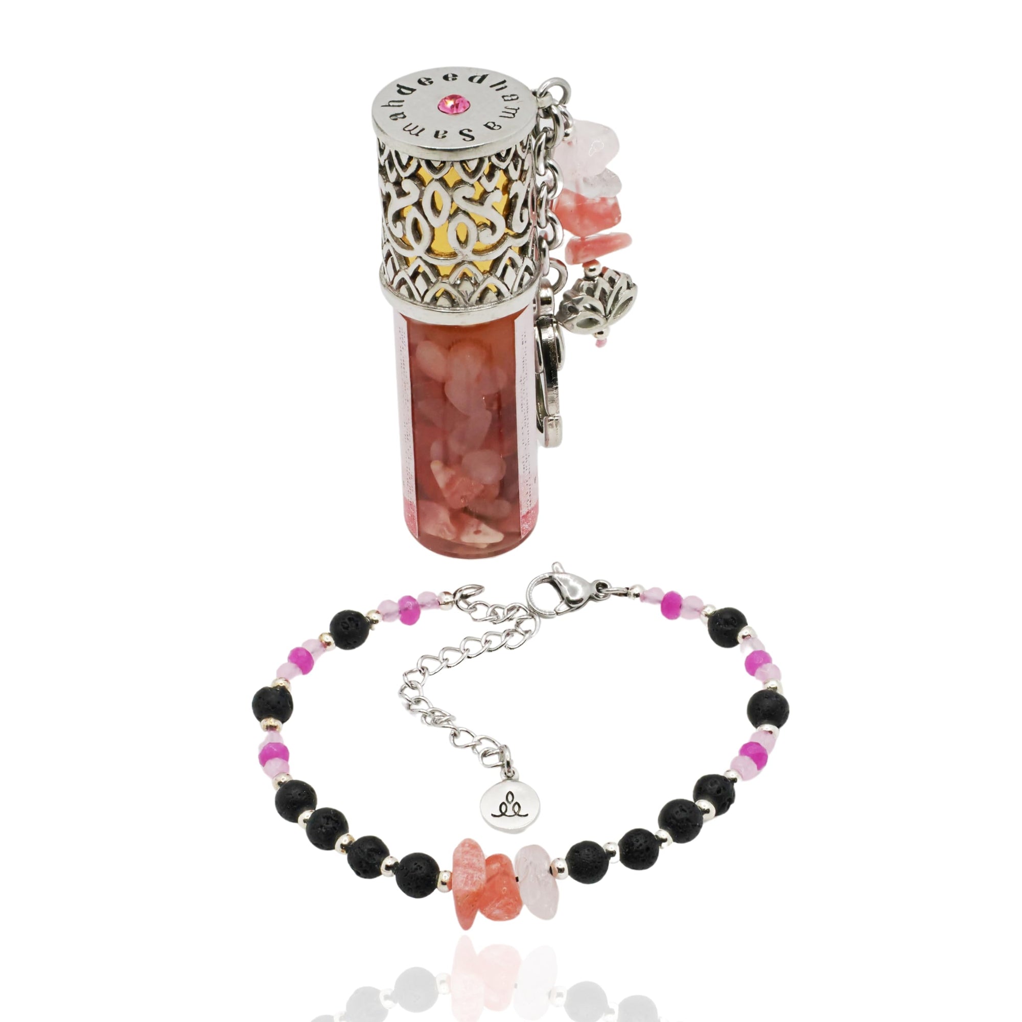 Samahdee Scentual Stones: Aromatherapy Diffuser Jewelry for Tranquility, Prosperity, Love - Organic Essential Oils & Healing Gemstones Bracelets