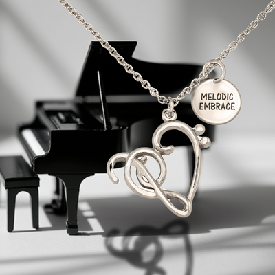 Vivienne Treble Heart Pendant Necklace Gifts for Music Lovers, Music Jewelry