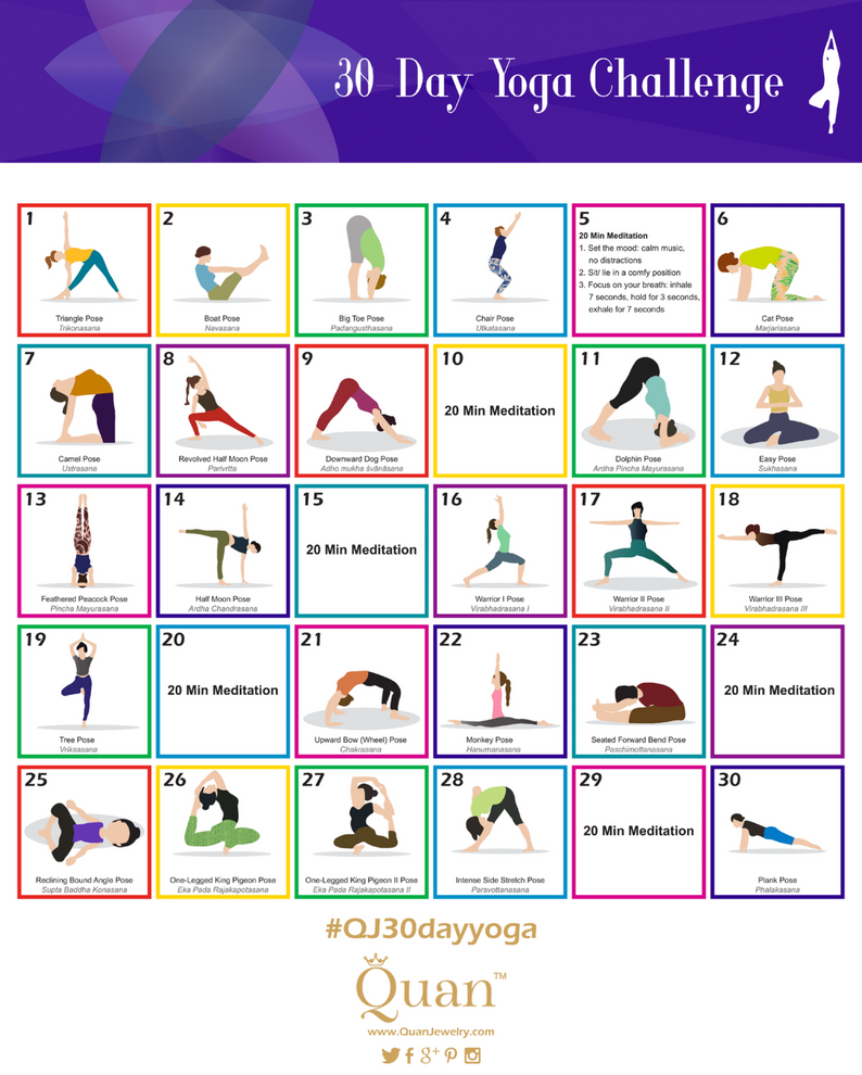 Free 30 Day Yoga Challenge Printables