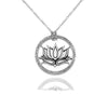 Gabrielle Om Lotus Pendant Necklace, Gifts for Yoga Lover