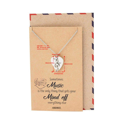 Alena Guitar Pick and Music Note Necklace, Gifts for Music Lovers