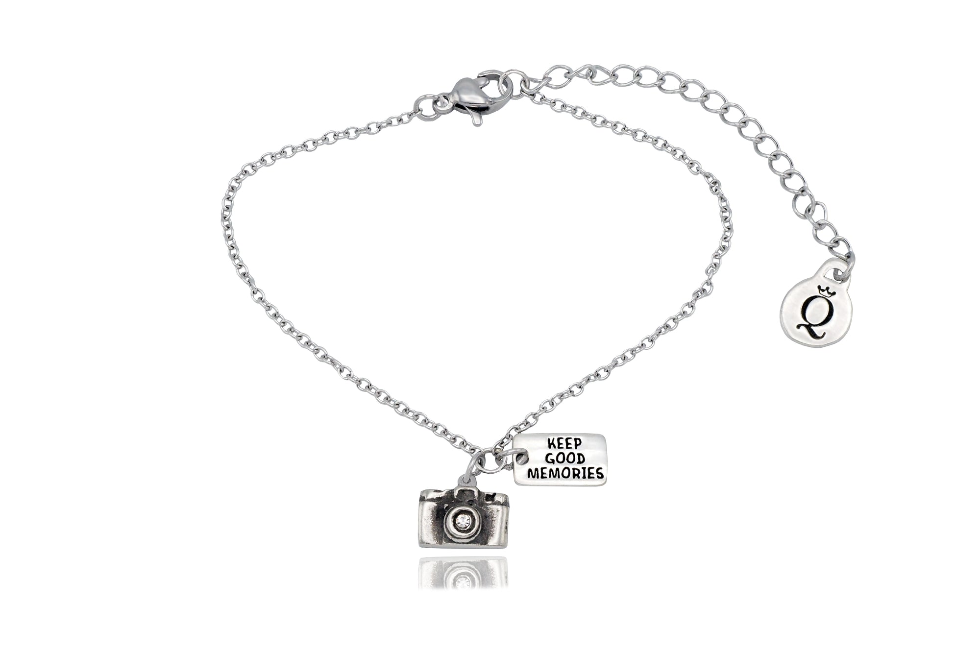 14k Gold Plated Adjustable Charm Bracelet with Camera - charmulet-2020