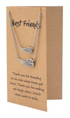 Kinsley Best Friend Necklaces for Women with Angel Wing Pendant