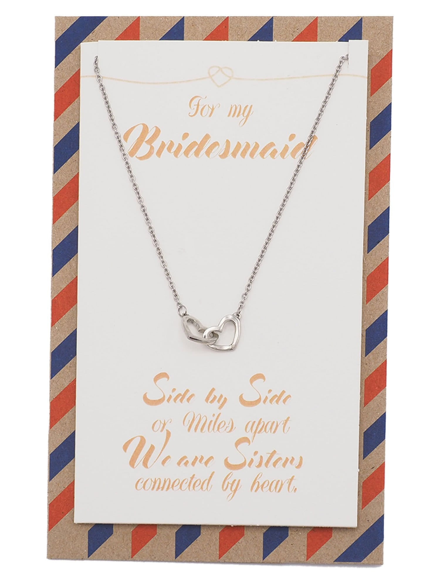 Bridget Bridesmaid Gifts Interlocking Hearts Necklace