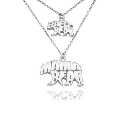 Bryony Mama and Baby Bear Pendants 2 sets of Necklace, Mother and Daughter Jewelry