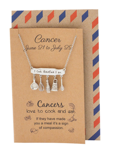 Jaden Cancer Zodiac Birthday Cards Engraved Gifts for Mom Chef Cooks
