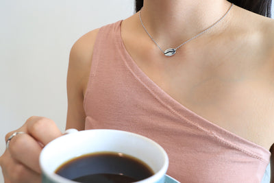 Geneva Coffee Bean Pendant Necklace