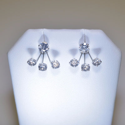 Clarisse Cubic Zirconia Stud Earrings for Women with Earring Jackets