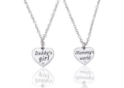 Earl Daddy's Girl Set, Engraved Heart Key chain and Necklace, Gift for Father, with Quote Card