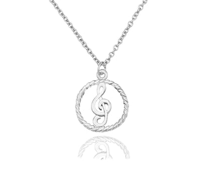 Eileen Music G-clef Note Pendant Necklace, Best Jewelry Gift for Music Lovers