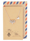Marj Family Tree Necklace with Bird Charm Pendant and Greeting Card