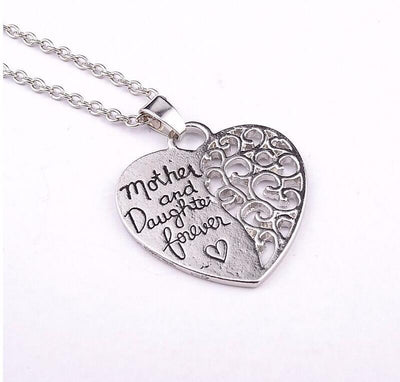 Andrea Mother Daughter Forever Necklace with Engraved Letters Pendant