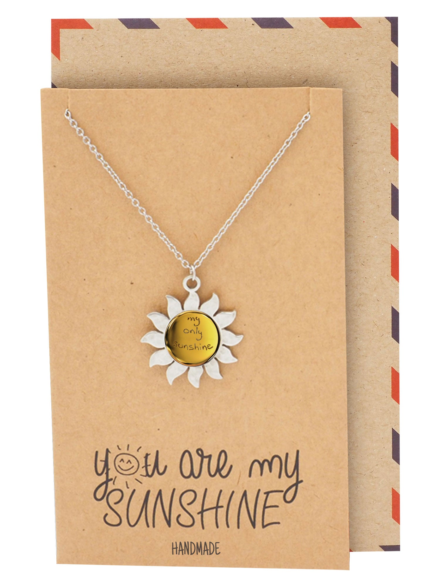 You Are My Sunshine Open Locket Sunflower Pendant Necklace Jewellery Chain  Love | eBay