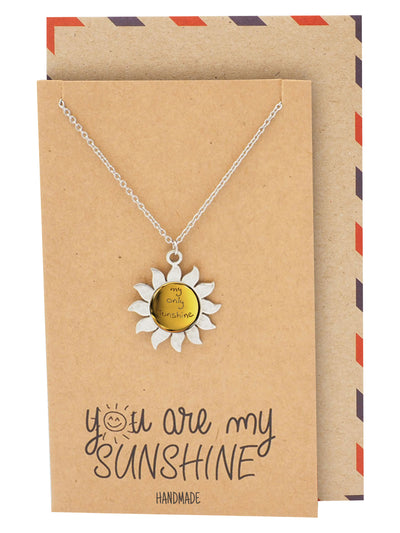 Finley You are My Only Sunshine Necklace for Women, Best Friend Gifts and Greeting Card