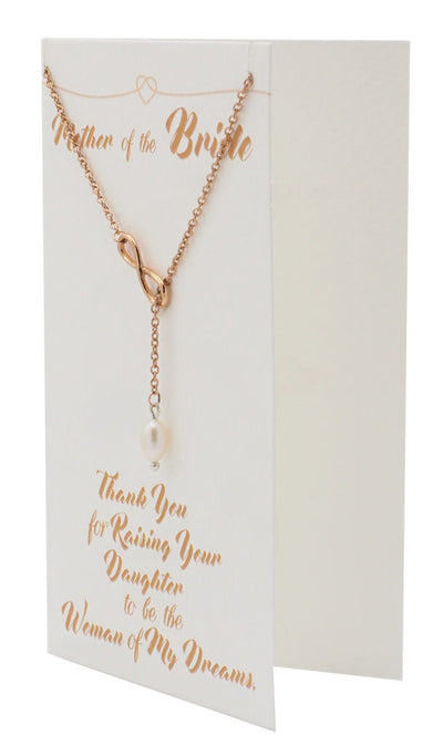 Haven Mother of the Bride Infinity Pearl Lariat Necklace
