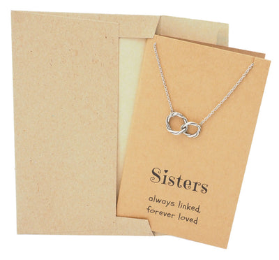 Hailey Sister Quotes Sister Necklaces with Interlocking Circles Pendant