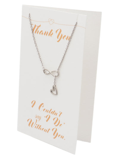 Camryn Infinity and Heart Lariat Necklace for Bridesmaid
