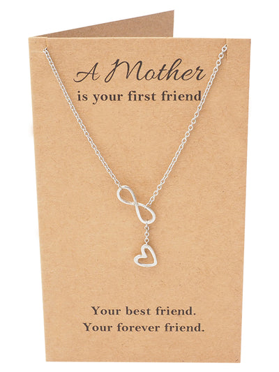 Lorna Infinity Heart Lariat Mothers Necklace