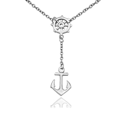 Joyce Nautical Anchor Necklace for Women, Christian Jewelry with Inspirational Quote Greeting Card