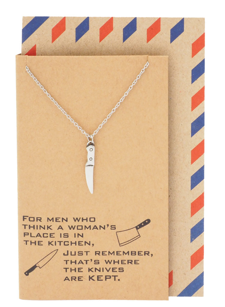 Drew Gifts for Mom Knife Necklace Women's Day Quotes on Greeting Card