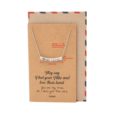 Liezyl Heart My Tribe on Tube Pendant Necklace Inspiration Greeting Card