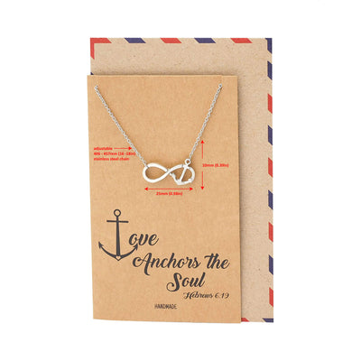 Maylene Infinity Anchor Necklace, Bible Quote Inspired Jewelry with Greeting Card
