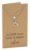 Arielle Mother Daughter Necklace with Bird Pendant