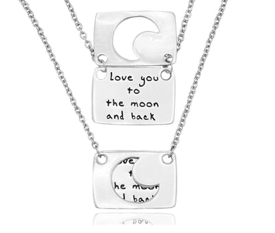 Rica Love You to the Moon and Back Necklace and Greeting Card, Granddaughter Gifts