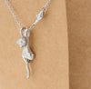 Cat Pendant Necklace with Little Mouse