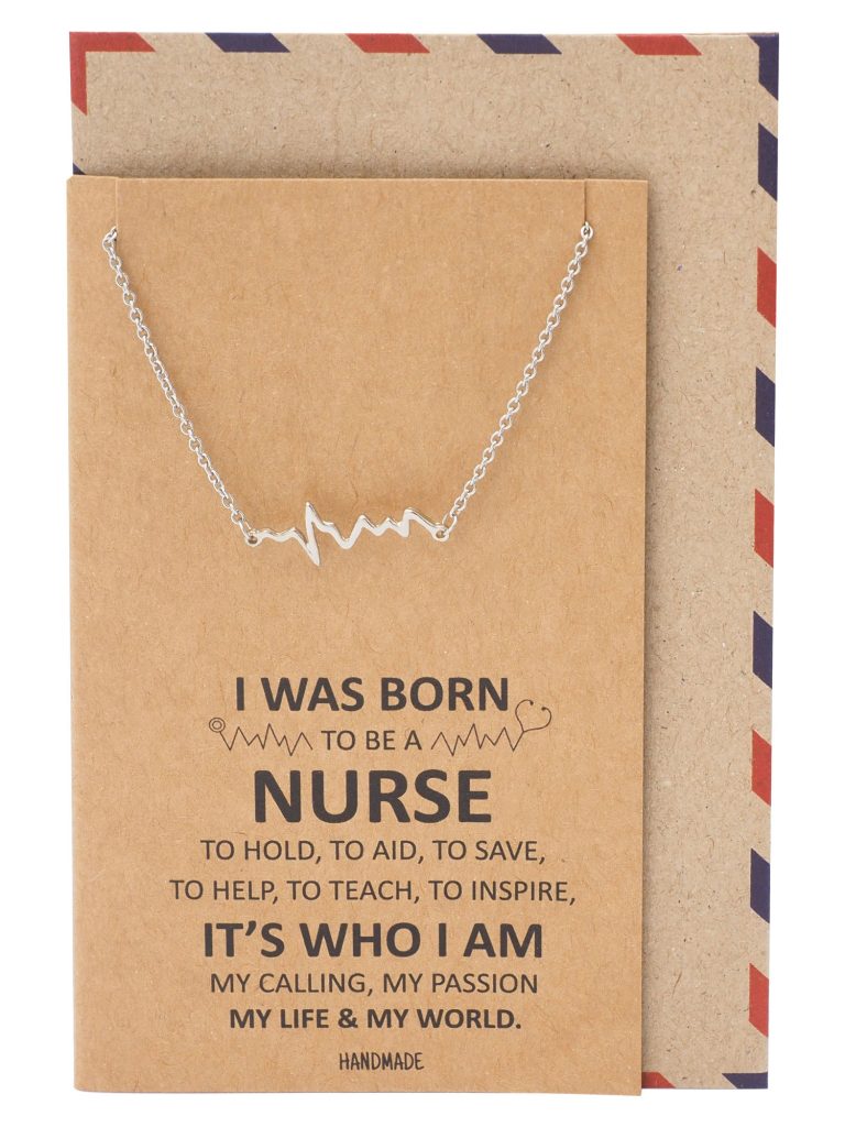 Macaria Electrocardiogram Heartbeat Necklace, Nurse Gifts