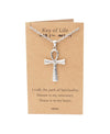Laniya Ankh Cross Pendant Necklace, Gifts for Men and Women with Inspirational Quote on Greeting Card