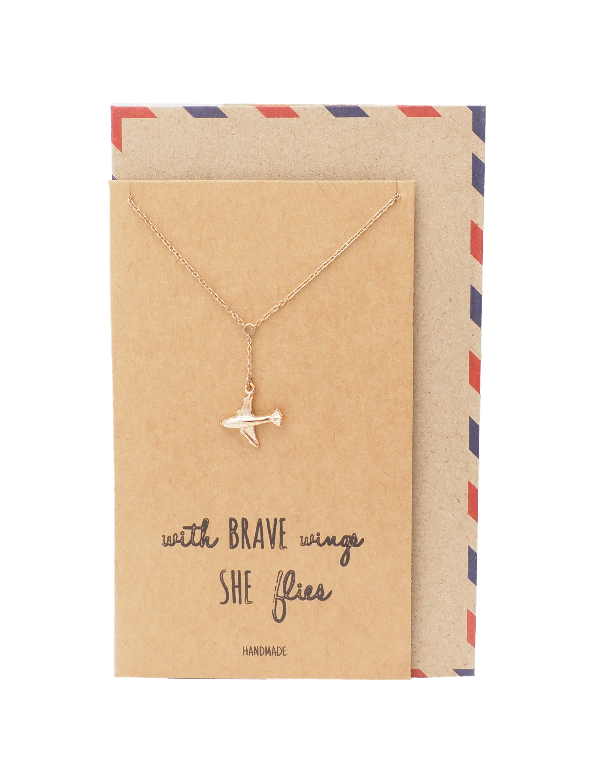Gold Paper Plane Charm Necklace 1st Anniversary Gift Paper 