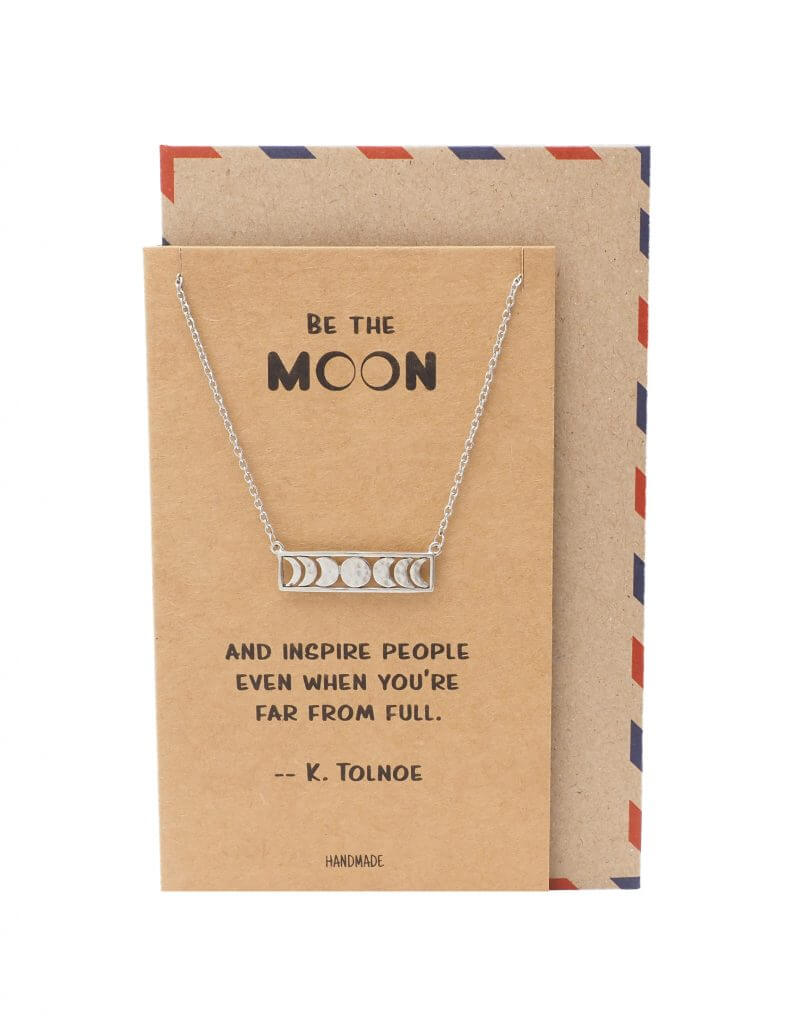 Marsha Moon Pendant Necklace, Gifts For Women, Birthday Gifts with Inspirational Quote