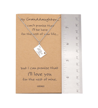 Davanee Happy Birthday Granddaughter Necklace Jewelry, Inspirational Quote Card
