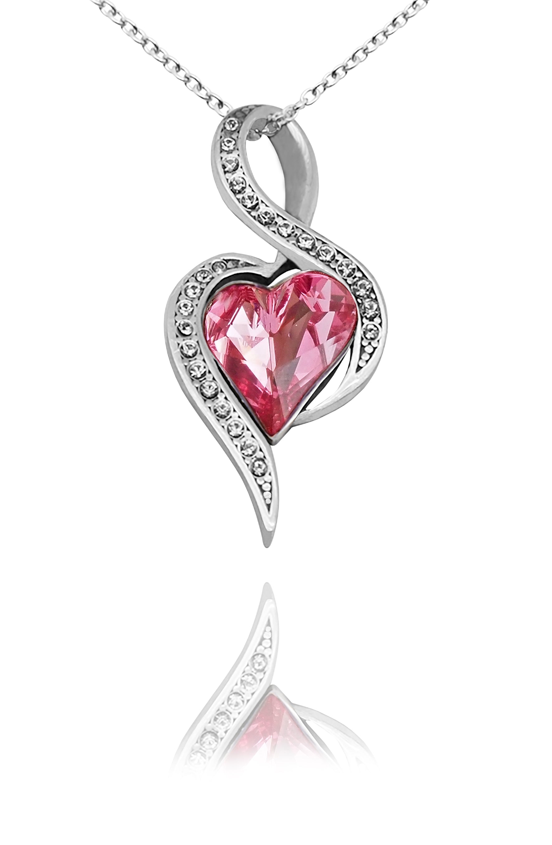 Carnation Pink Round Crystal Necklace | Shop at TieMart – TieMart, Inc.