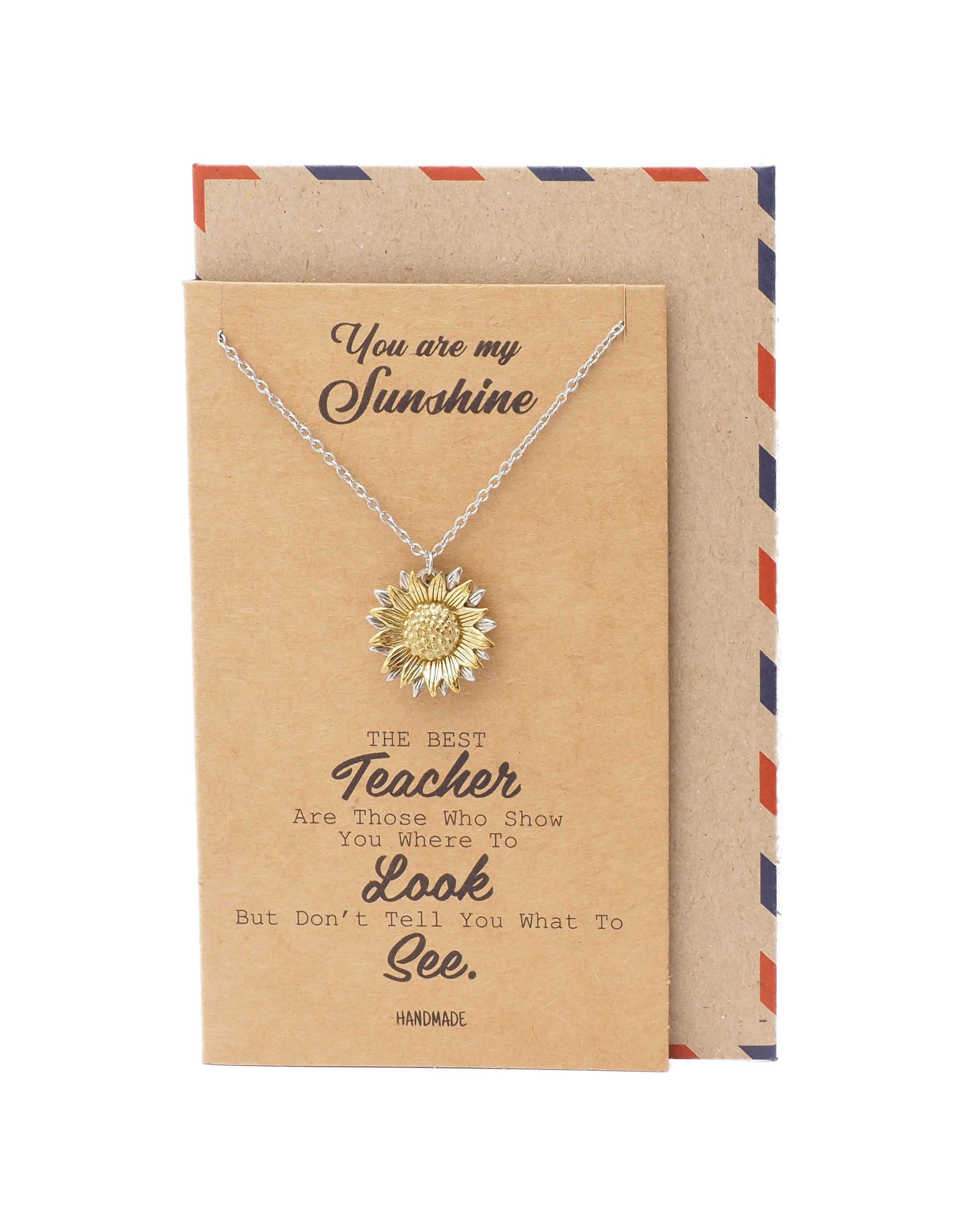 Kamila Sunflower Pendant Necklace for Women, Best Friend Gifts and Greeting Card