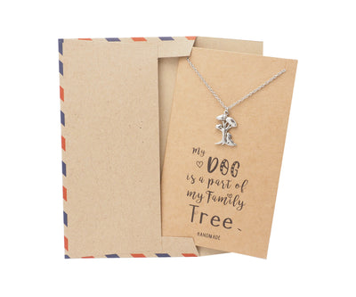 Mab Dog Under the Tree Pendant Necklace Pet Quotes Greeting Card