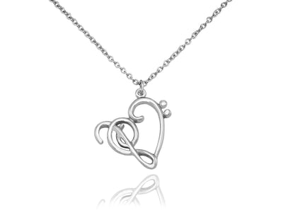 Vivienne Treble Heart Pendant Necklace Gifts for Music Lovers, Music Jewelry