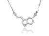 Lara Serotonin, Dopamine, Acetylcholine Molecule DNA Necklace, Science Jewelry with Greeting Card